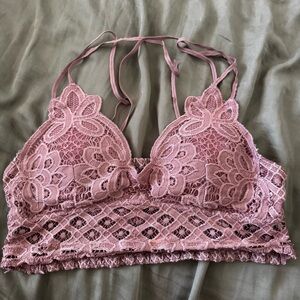 Anemone Lace Bralette - Mauve Pink